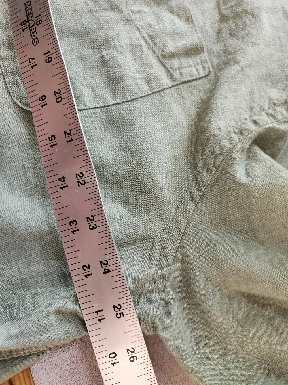 Old Navy Light Linen  Sage Green Short-Sleeve Button-Down Shirt